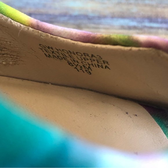 Guess Honora3 Womens Stilettos Peep Toes Multicolor Textile Uppers Size 8.5 - Picture 10 of 13